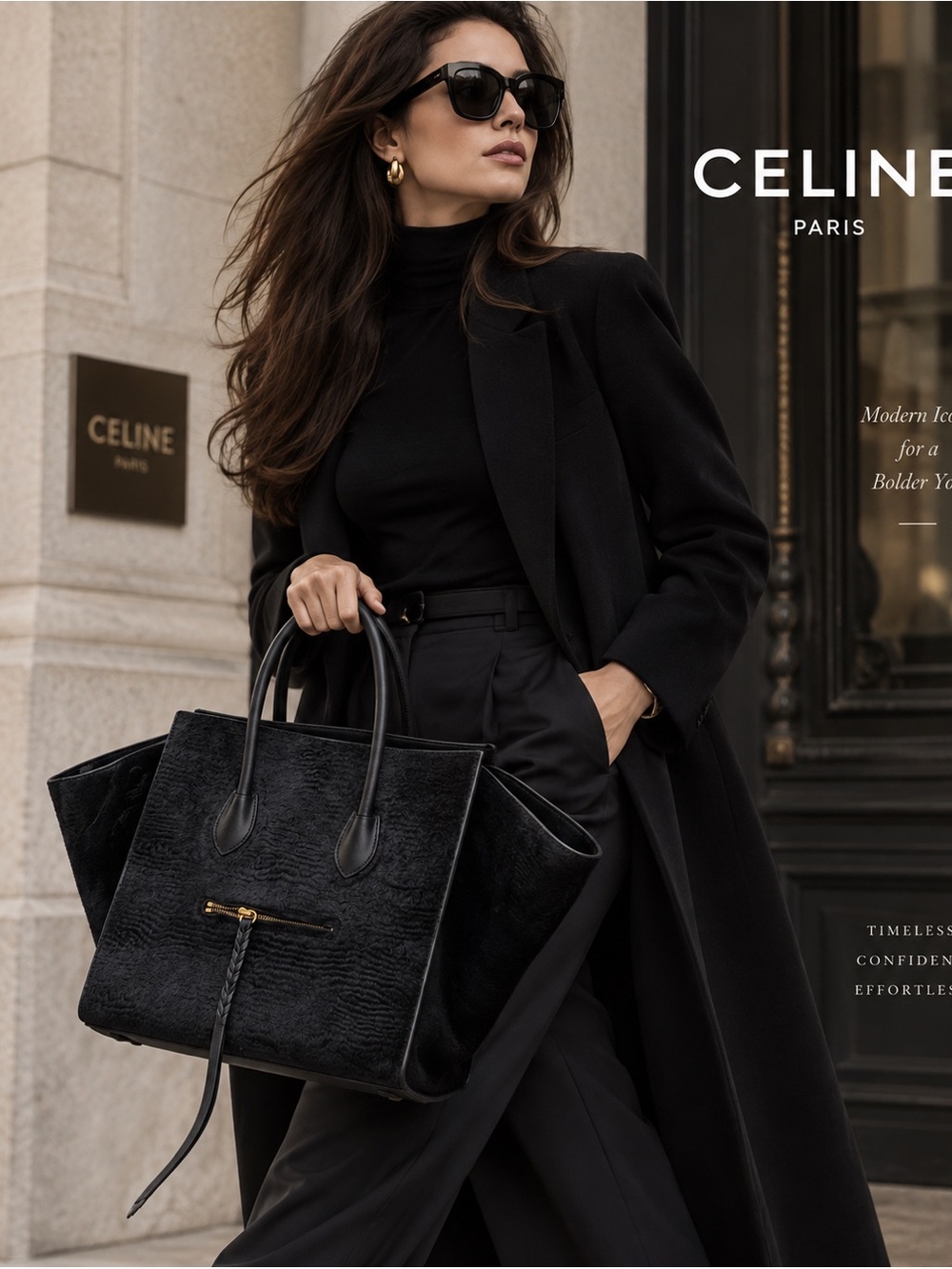 Celine Phantom Luggage Black Pony Hair Tote ๐ค